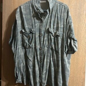 Maurices Olive Patterned Shirt